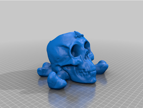 teschio ossa incrociate supporto tazza 3d print model - Mito3D