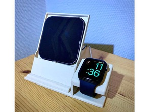 relógio telefone stand iphone apple assistir carregador imagens carregadas tlphone suporte smartphone titular 3d print model - Mito3D