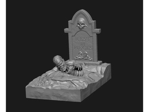 undead rip grave halloween prop miniature miniatures scary Grave 3d print model - Mito3D