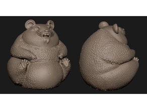 grasa hámster animal animales criatura lindo divertido peludo hamster juguete minatures 3d print model - Mito3D