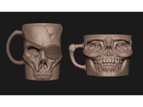 skull cups cup halloween scary 3d print model - Mito3D
