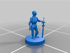 6mm knightly type fantasy greatsword knight soldier tiny 3d print model - Mito3D