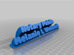melanie notario público personalizado 3d print model - Mito3D