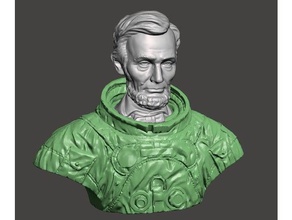 lincoln space abraham astronaut bust 3d print model - Mito3D