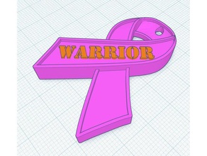 cancer fighting warrior ribbon awareness 3d print model - Mito3D
