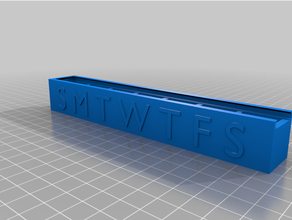 pill box - daily slide lid container medicine pills 3d print model - Mito3D