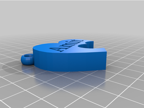 amit keyring heartshape 3d print model - Mito3D