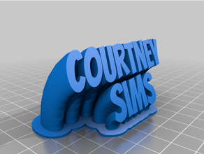 courtney sims placa texto personalizado 3d print model - Mito3D