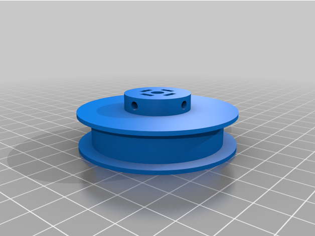 customized flat belt pulley creator 50mm dia 3D print model - Mito3D
