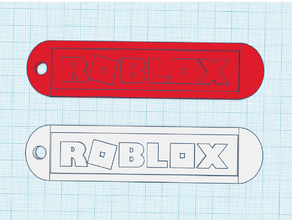 redondeado roblox logo llavero juego juegos azar icono logotipo colgante rojo video blanco 3d print model - Mito3D