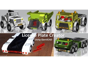 license plate creator Lizenz Platte openscad 3d print model - Mito3D