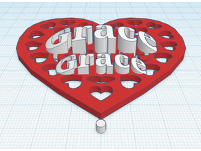 valentine heart graça 3d print model - Mito3D
