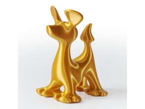 golden perro mike 3dprintable impresión 3d animal carácter figura oro 3d print model - Mito3D