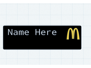 mcdonalds insignia maccas mcdonald' namebadge placa identificación etiqueta nombre 3d print model - Mito3D