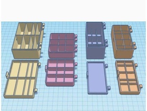 customizable hinged box rounded edges dividers 3d print model - Mito3D