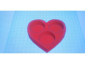 cœur lumière bougies titulaire saint valentin 3d print model - Mito3D