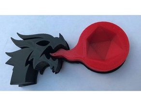 d&d d20 holder separate flame dragon dungeons 3d print model - Mito3D