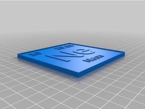 neon customized periodic table coaster 3d print model - Mito3D