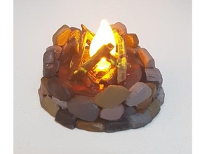 campfire tea light 28mm dd tabletop 3d print model - Mito3D