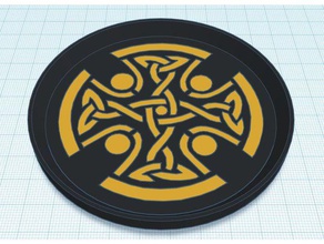celtic cross 3 coaster dual color knot drink stackable 3d print model - Mito3D