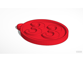 33 keychain number 3d print model - Mito3D