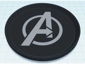 avengers logo dual color coaster 3d print model - Mito3D