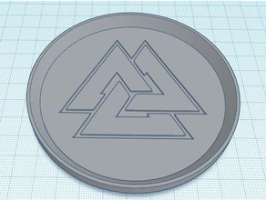 norse valknut simbolo 2 coaster 3d print model - Mito3D