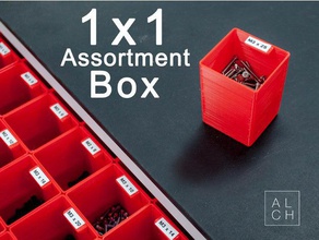 assortment box 1x1 organization organize organizer small parts storage workshop 3d print model - Mito3D