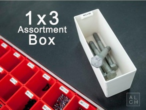 assortment box 1x3 organization organizer small parts storage workshop organiser 3d print model - Mito3D