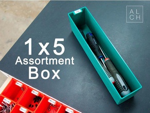 Sortiment box 1x5 Organisation Veranstalter Teile Lagerung storage tools Werkzeug workshop 3d print model - Mito3D