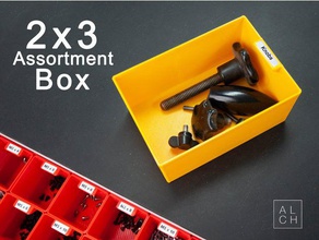 assortment box 2x3 bin organization organizer small parts storage tools tool workshop organiser 3d print model - Mito3D