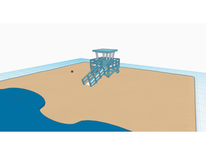 n-scale santa monica lifeguard shack beach j3ffr3y jeff scale 3d print model - Mito3D