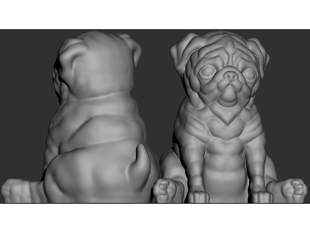 pug supportless 3D print model - Mito3D