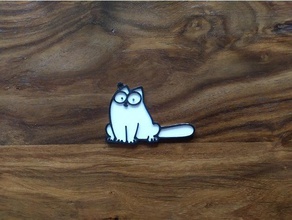 simone gatto seduto portachiavi 3d print model - Mito3D