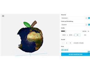 earth apple - colorprintable 3d print model - Mito3D