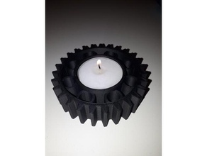 candle holder gear 5 3d print model - Mito3D