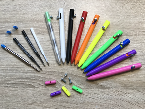 simple bolt action pen college fun office pencil ruler school 3d print model - Mito3D