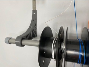 parete abbigliamento asta spool staffa montaggio staffe bobina filamento titolare rod porta fissaggio 3d print model - Mito3D