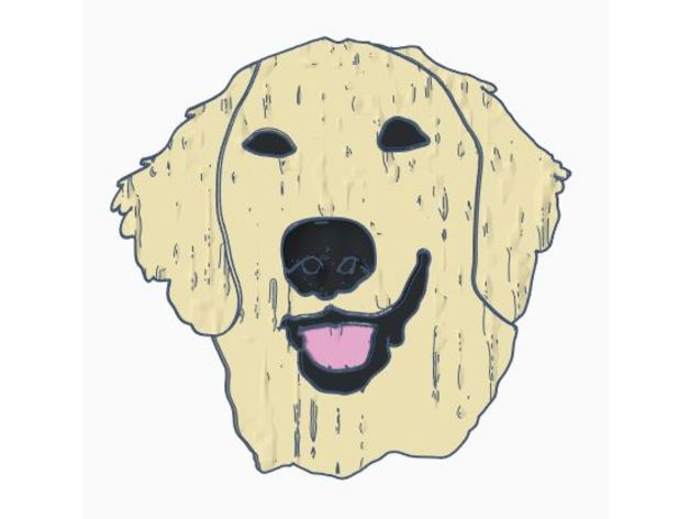 golden retriever Magneten 3D print model - Mito3D