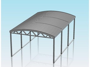 1 32 scale curved roof carport model slot car 3d print model - Mito3D