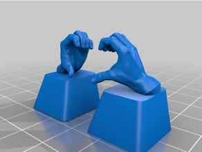 cherry mx keycap hands heart gesture love keyboard mechanical 3d print model - Mito3D