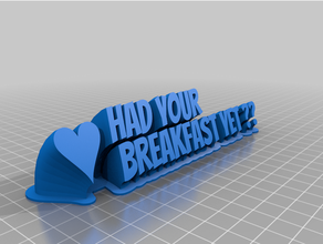 breakfast customized 3d print model - Mito3D