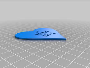coração amor braille valentine namorados 3d print model - Mito3D