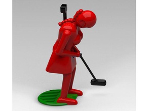 tricky table golf female golfer lara easy print figure game gift toy 3d print model - Mito3D