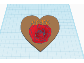 valentine heart rose 3d print model - Mito3D
