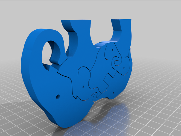 elephant puzzle brain teaser game 3D print model - Mito3D