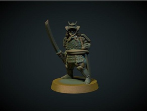 samurai Rüstung 28 mm unterstützt benötigt Japanisch kabuto katana ronin Krieger 3d print model - Mito3D