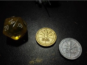 gold silver copper coins roleplaying games coin dnd larp pathfinder 3d print model - Mito3D