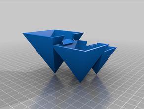 inverter pirâmide 4x pote plantas casa plantadeira suculenta vaso 3d print model - Mito3D