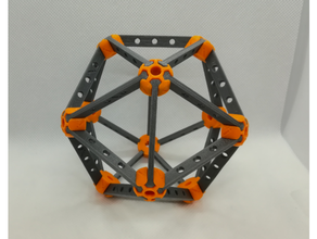 l'icosaèdre modèle pédagogique tendu géométrie pédagogie platonique 3d print model - Mito3D